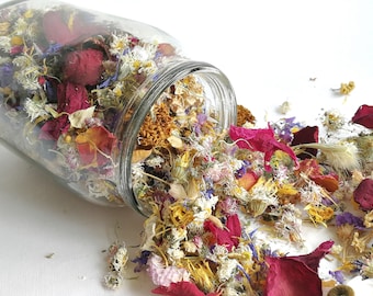 Biodegradable Dried Flower Confetti: Wedding Toss, DIY Crafts Botanical Petals, Ceremony Flower Eco Naturally Zero Waste Mixed Petals
