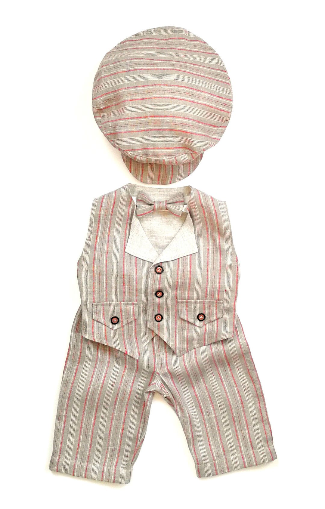 Linen Baby Boy Suit, Baby Boy Formal Wear, Boy Retro Wedding/ Birthday