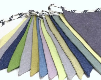 Colorful Linen Fabric Flag Banner: Handmade Nursery Garland