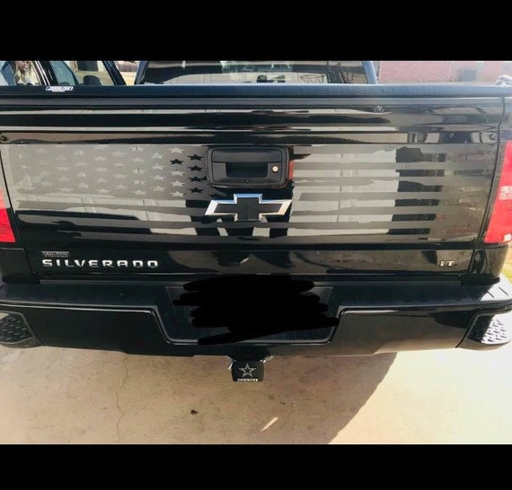 2014 2018 Chevy Distressed American Flag Tailgate Center Etsy