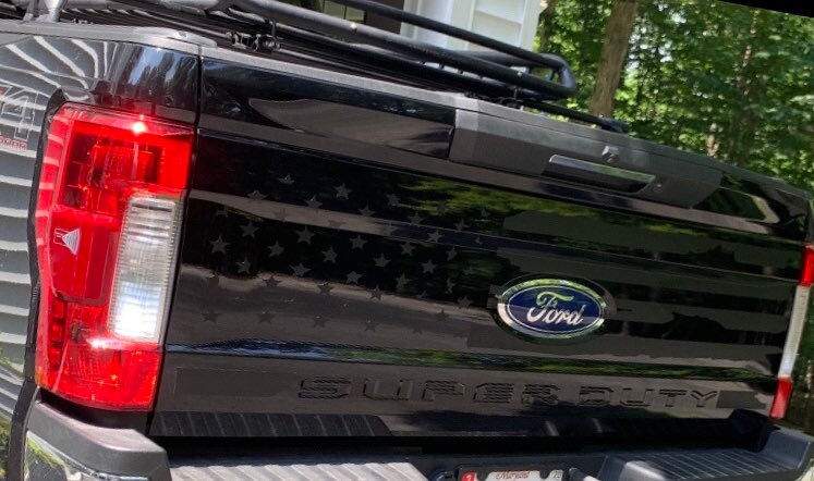 2017-2019 F-250 F-350 Distressed American Flag Tailgate Decal