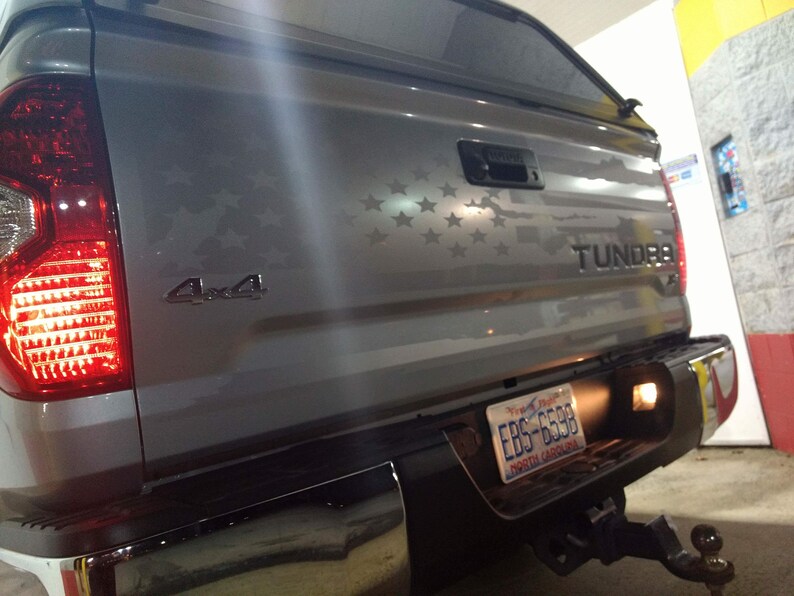 GMC Chevy Distressed American Flag Tailgate Decal | Etsy