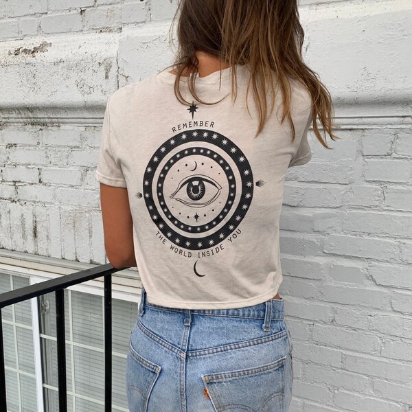 Remember The World Inside You - Cropped Tee - S-XL - Soft, flowy fit