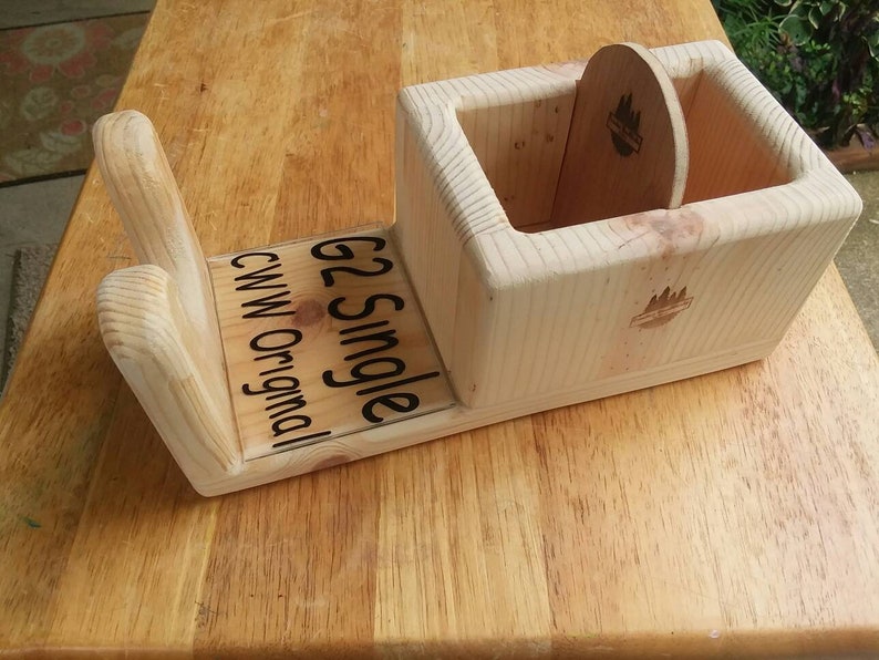 G2 Single Pine Wood Glue Gun Holder Tool Organizer Stand.. Additional Items in Pictures Are for