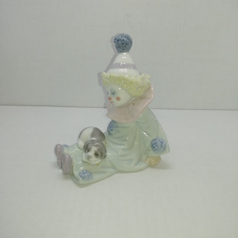 Lladro Clown With Dog in Lap - Etsy