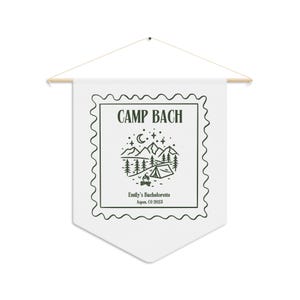 Fanion de carte postale personnalisable Camp Bach - Déco EVJF