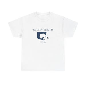 T-shirt unisexe du golfe du Mexique, résister au changement de nom du golfe d'Amérique, t-shirt vintage de carte côtière, chemise nautique en coton doux, vêtements de vacances à la plage