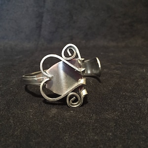 Horquilla arte corazón pulsera joyería de plata