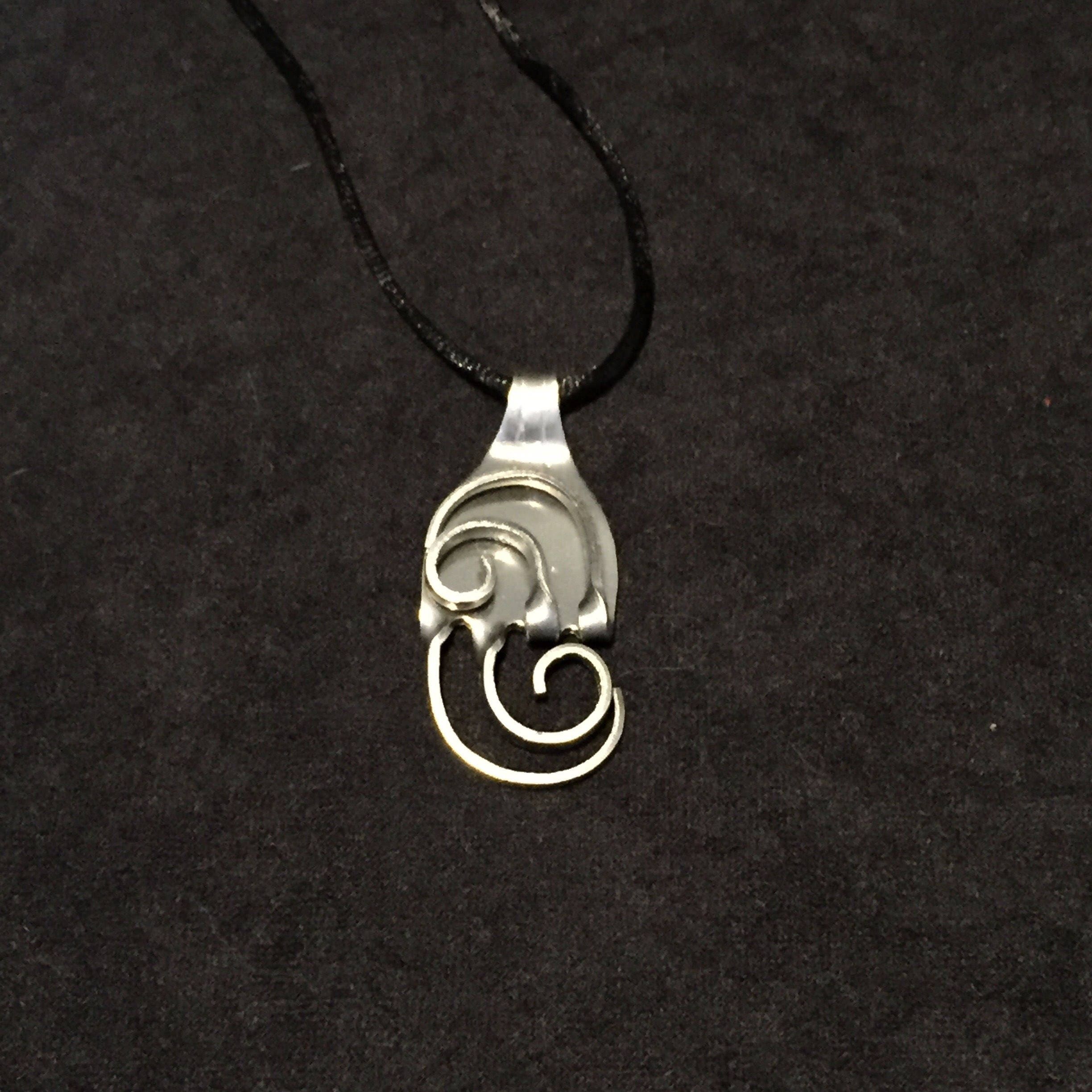 Fork Art Silverware Swirl Pendant Necklace - Etsy