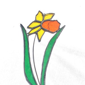 Stained Glass Daffodil Suncatcher