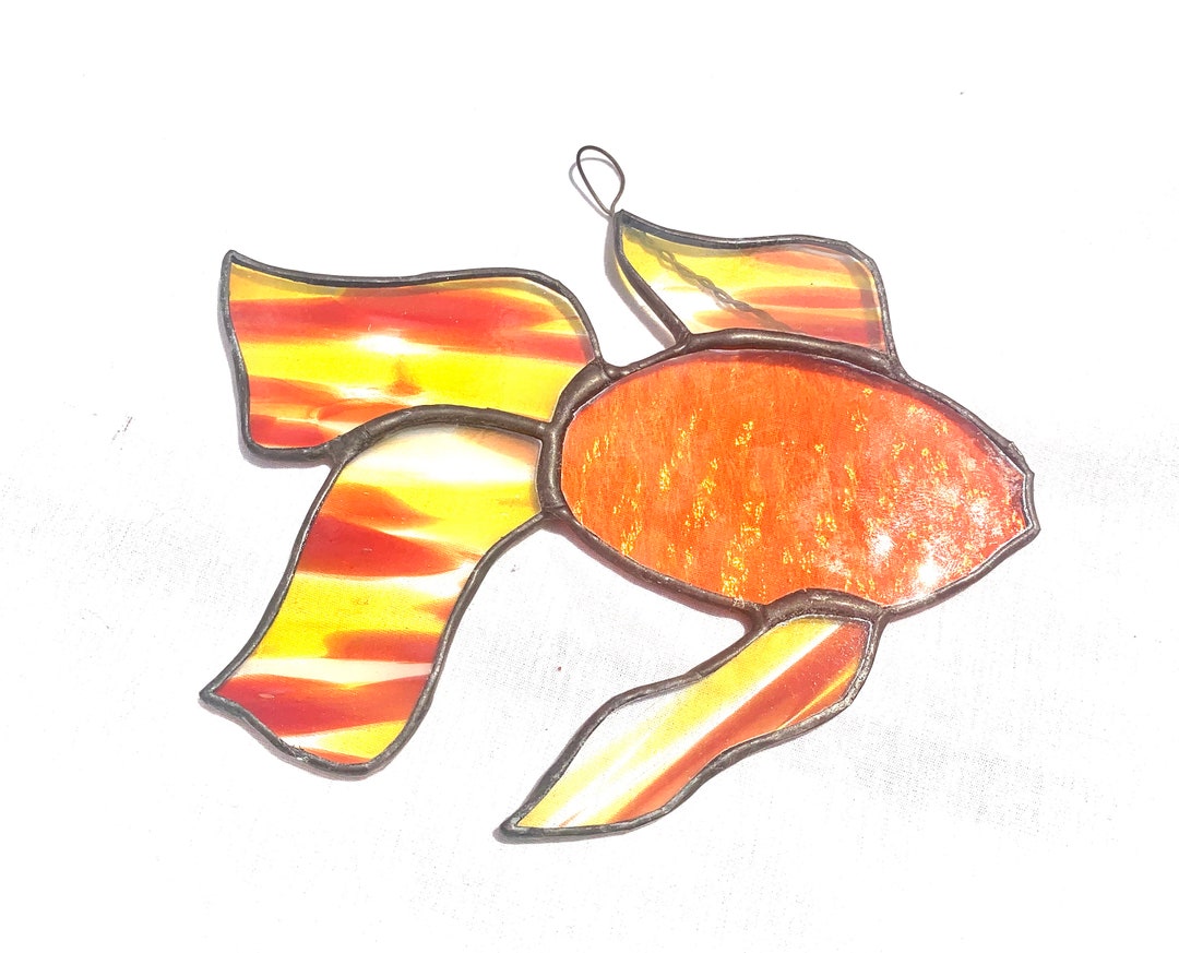 Stained Glass Orange/yellow Fish Suncacher Etsy