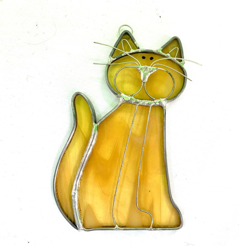 Stained Glass Cat Suncatcher Etsy
