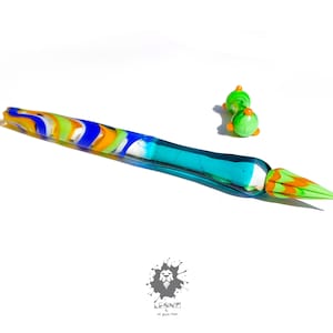 Stylo plongeur en verre, instruments d’écriture, Art fonctionnel, stylo calligraphie, plume verte, nuage