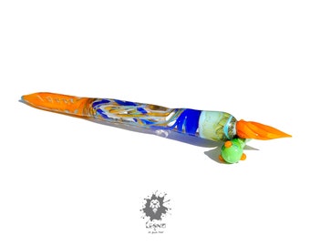 Pluma de inmersión de cristal de Murano hecha a mano: Pluma de escritura de arte abstracto