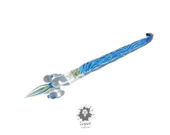 Calligraphy Pen Blue Pen Gift for Men Glass Dip Pen - Etsy