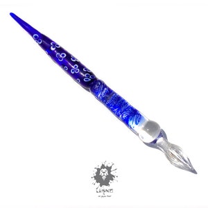 Glass Dip Pen, Murano Glass, Functional Art,  blue glass , fountain pen , glass art