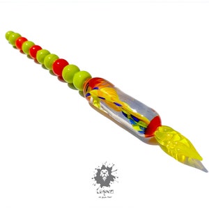 Crayon plongeant pour verre, art abstrait, verre de Murano, cadeau parfait, art fonctionnel, coloré, motif