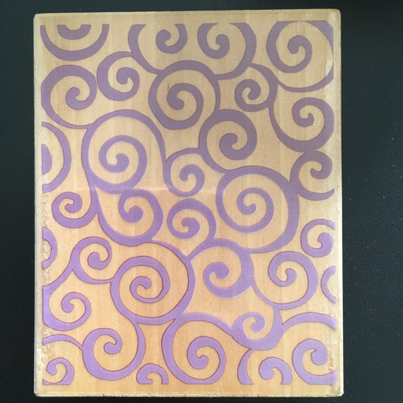 BRAND NEW CRAFT CARD MAKING STAMPING A SWIRLY PATTERNED RUBBER INK STAMP