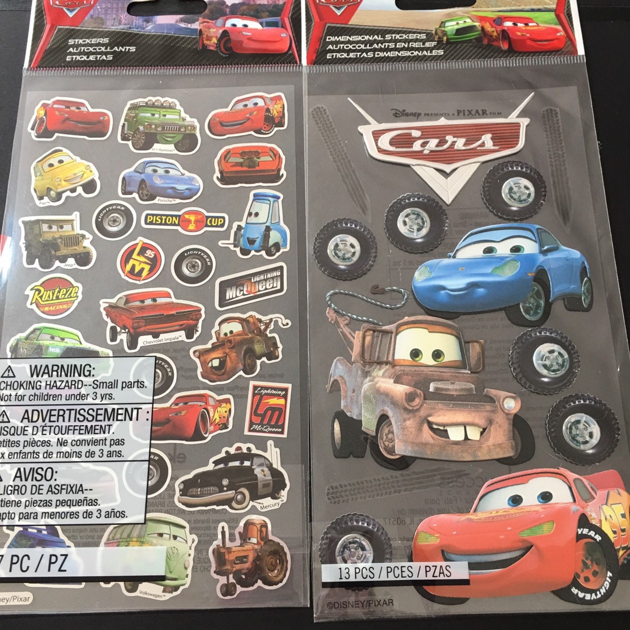 Disney Cars Dimensional Scrapbooking Stickers Foil Stickers