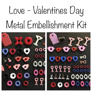 Valentine’s - Love - Sets - Choose - 1/8" & 3/16" Eyelets - Brads By Stampin' Up - Lips - Hearts - Reds - Pinks - Metal Embellishments Kits