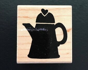 Time for Tea - Tea pot 2 kettle - JRL Designs Wooden Rubber Stamp - Stamping - Embossing - Card Making - Scrapbooking - Retired