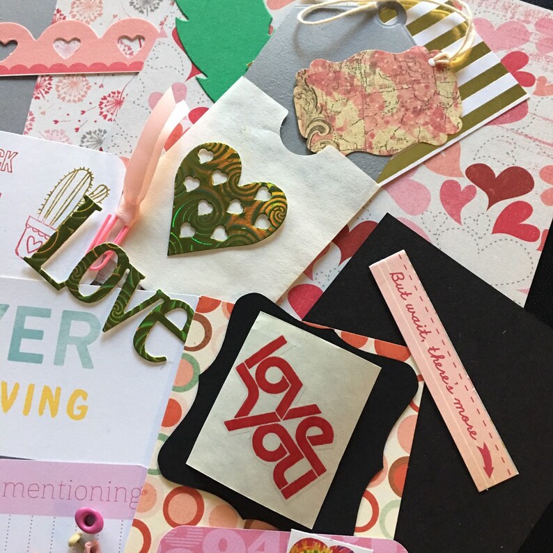 Junk Journal Kit Love Paper Craft Planner Kit Scrapbook Kit Embellishments Kit Romance Card Making Stuck on You My Minds Eye