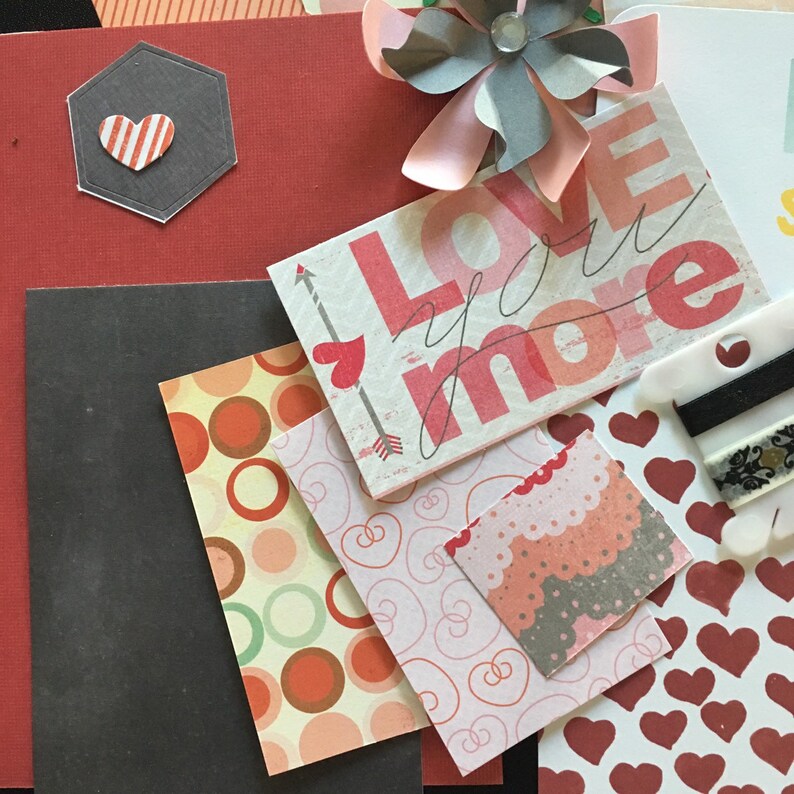 Junk Journal Kit Love Paper Craft Planner Kit Scrapbook Kit Embellishments Kit Romance Card Making Stuck on You My Minds Eye
