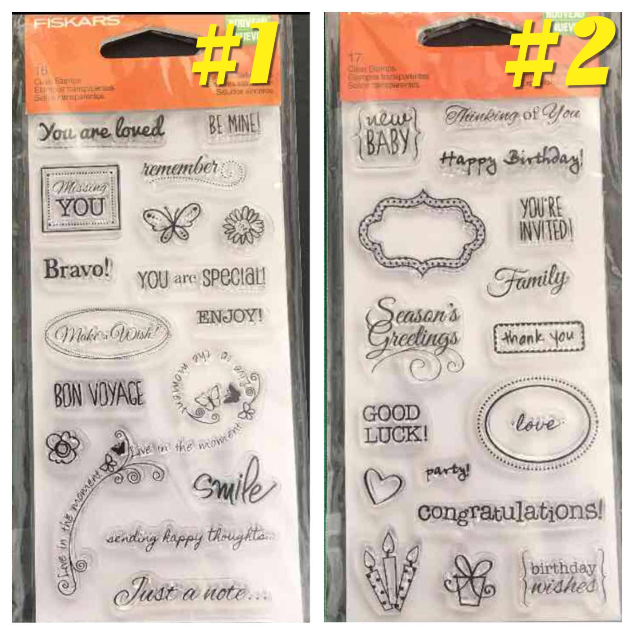 Fiskars Planner Clear Cling Rubber Stamp Set YOU CHOOSE Etsy