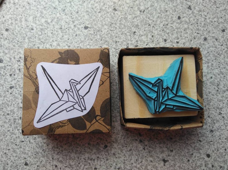 Origami Kranich Stempel