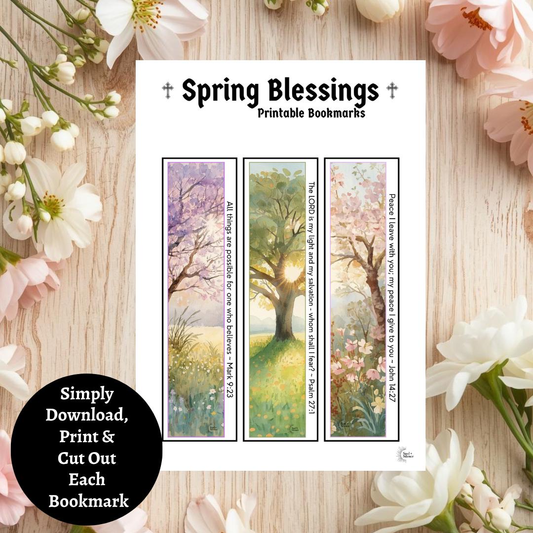 Springtime Bookmarks Library Printable Scripture Bookmarks | Easter Basket Gifts | Springtime ...
