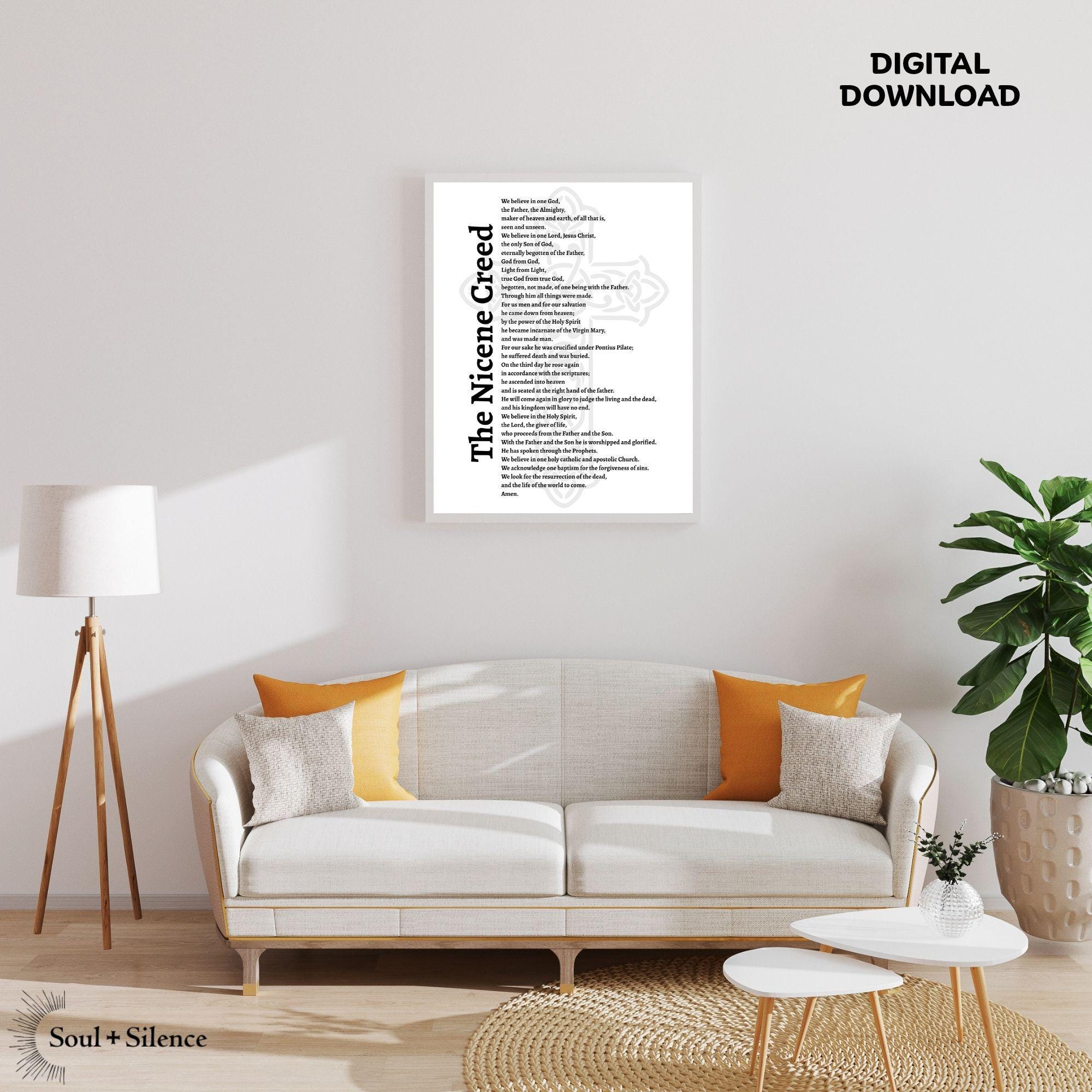 Nicene Creed Printable Minimalist Christian Home Decor (PDF