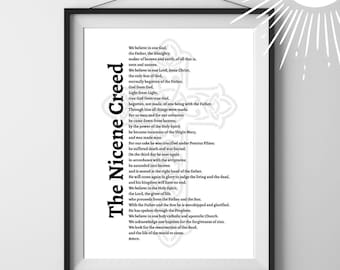 Nicene Creed Printable: Minimalist Christian Home Decor (PDF Downloadable Art)