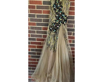 Jianini Haute Couture Pailletten Abendkleid NEU