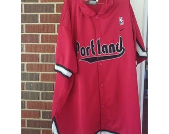 Nike NBA Portland Tailor Blazers Button Up Shirt 4XL Herren Rot Trikot