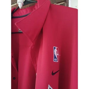 Nike NBA Portland Trail Blazers Button Up Shirt 4XL Mens Red jersey image 4