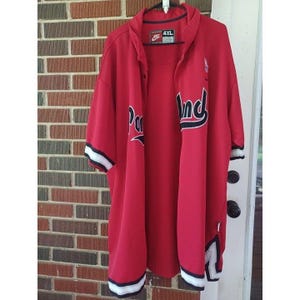 Nike NBA Portland Trail Blazers Button Up Shirt 4XL Mens Red jersey image 2