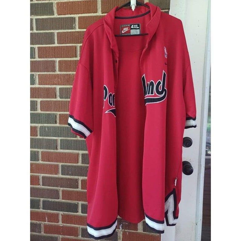 Nike NBA Portland Trail Blazers Button Up Shirt 4XL Mens Red jersey image 2