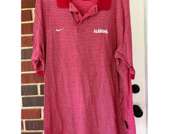 vintage Nike xl karmozijnrode getijdenpoloshirt