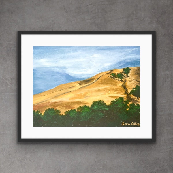 Original Landscape Art Print Northern California Wine Country Napa Calistoga