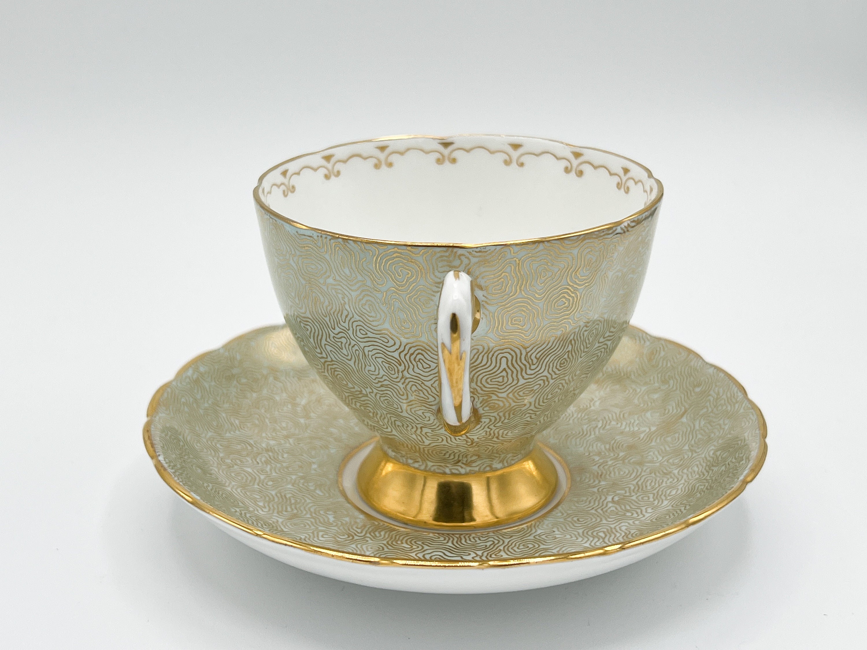 Vintage Tuscan Fine English Bone China Footed Teacup and Saucer Set