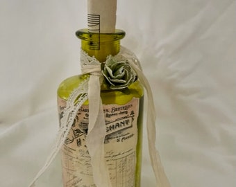 Altered Bottle/Gift/Shelf/Room Decor