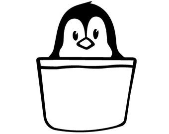 Penguin Pocket Digital Download files (for light and dark clothing) - .pdf, .svg