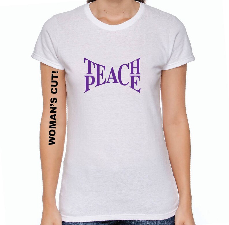 Teach Peace Black White or Gray T-shirt or Black Navy or | Etsy