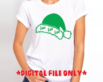 Santa Hat Ho Ho Ho Digital Download files - .pdf, .svg, .eps