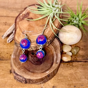 Handmade Phish Donut Dangle Earrings: Glow in the Dark Cabochons