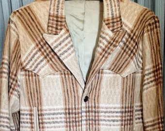 Vintage Pioneer Wear Suede Jacket S 70s Sherpa Lined USA Made