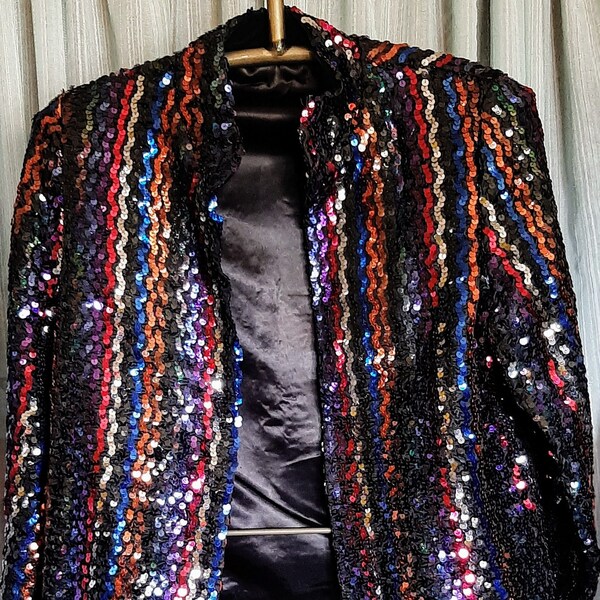 sequin shawl jacket