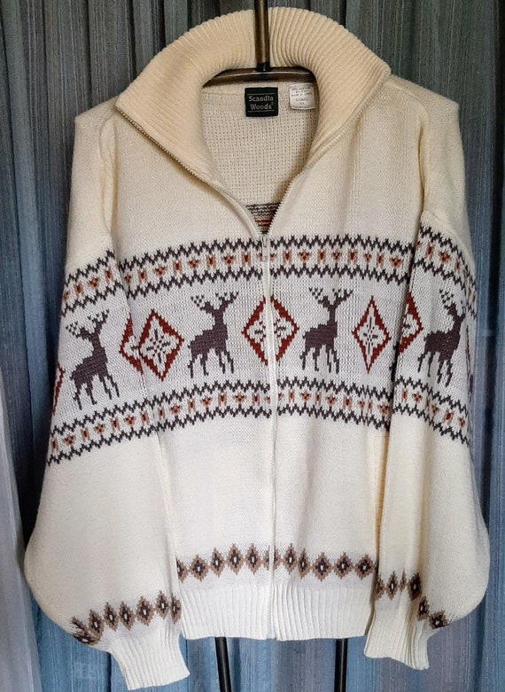 Scandia Woods off white zippered cardigan with No… - image 1