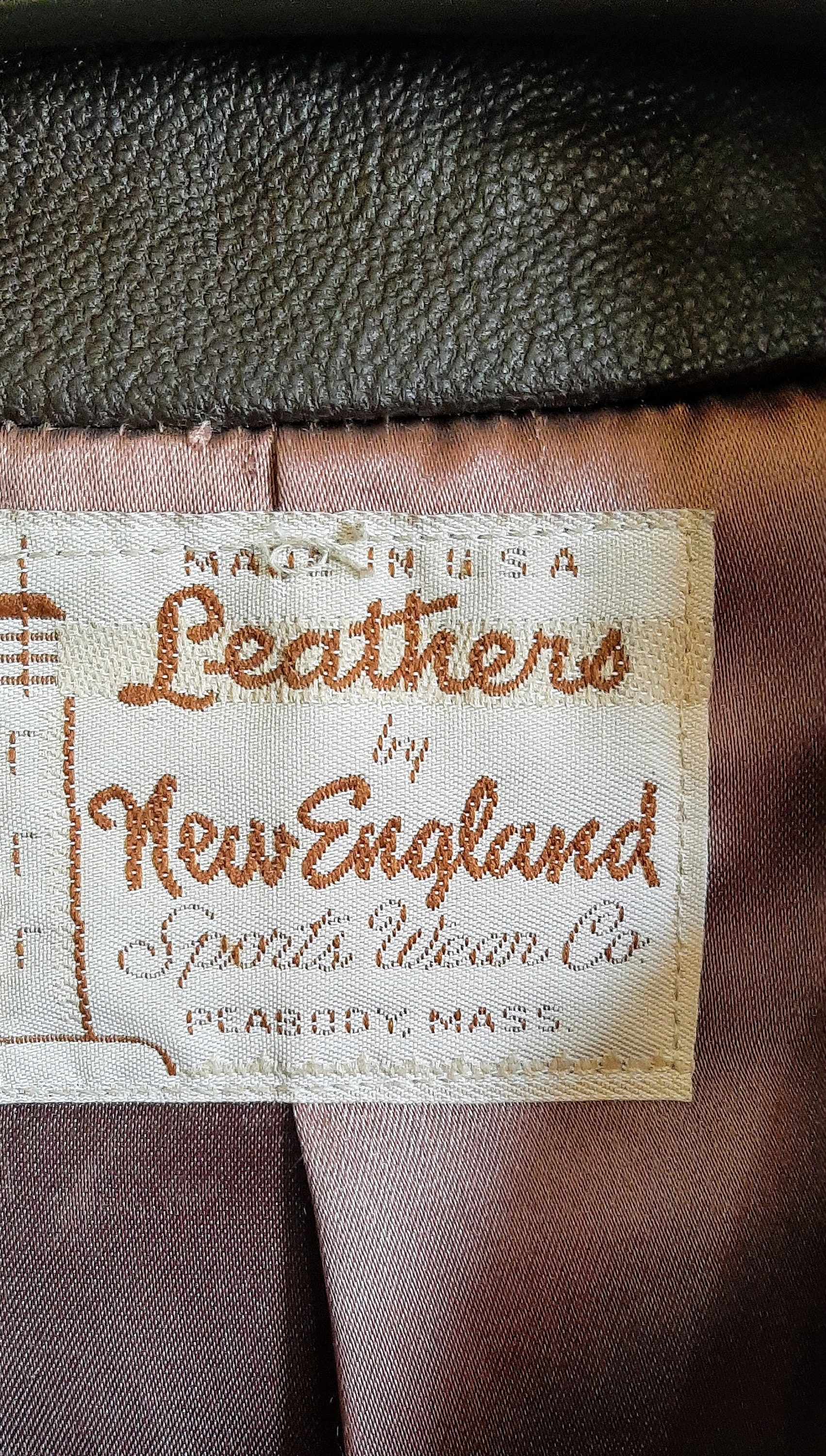 Brown Leather Leathers of New England Sports Wear Jacket in  display picture 1