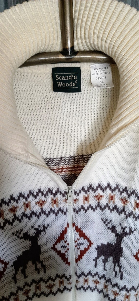 Scandia Woods off white zippered cardigan with No… - image 5